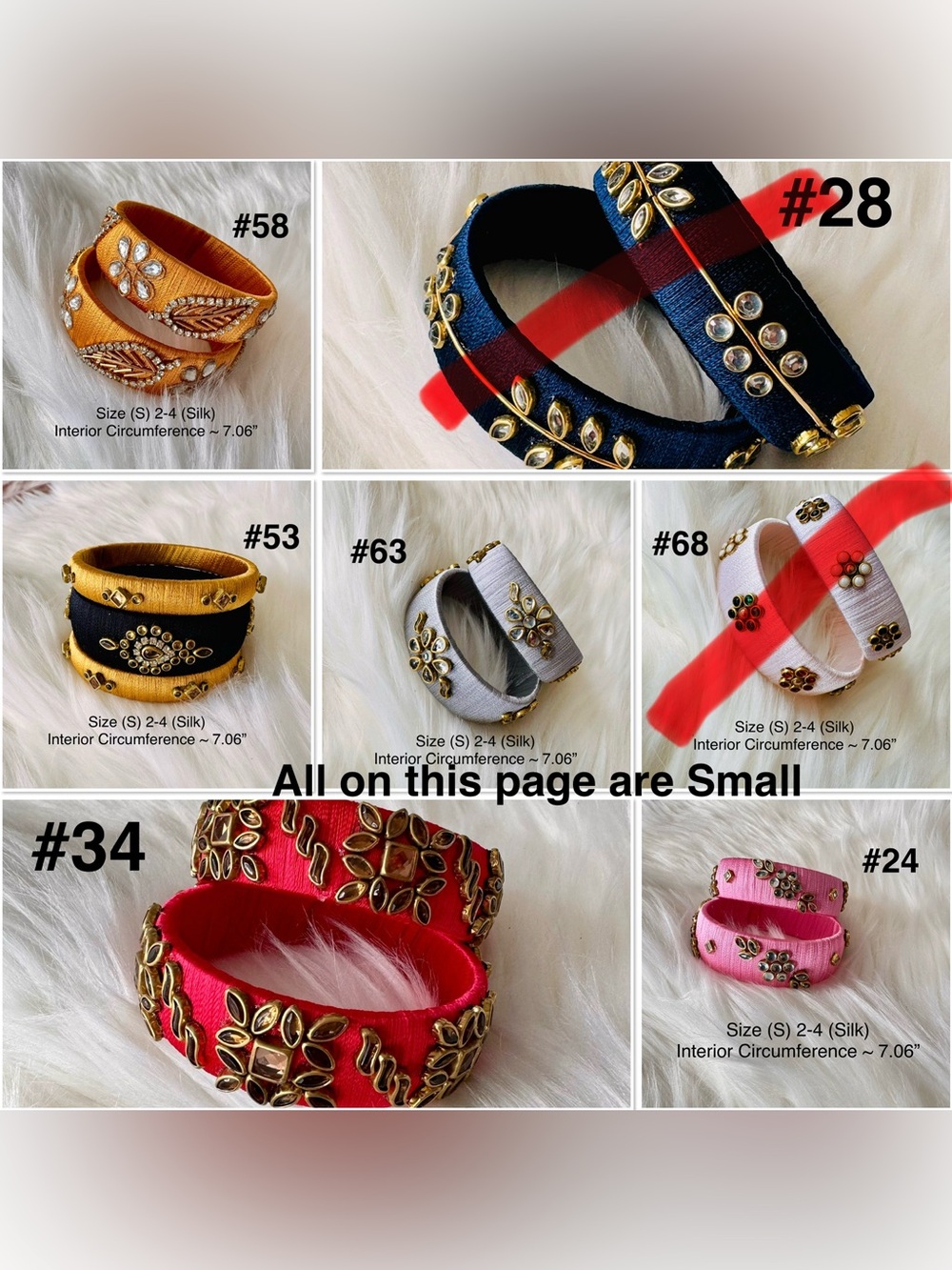 🎡🎡Handmade Silk or Cotton Wrapped Bangle Set of your choice in various sizes - Picture 8 of 16